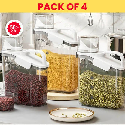 Scale Cap Kitchen Storage Container 1100 ml (Pack of 4)