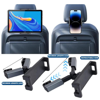 Car Back Seat Headrest Phone Holder Stretchable Tablet Stand Rear Pillow Adjustment Bracket