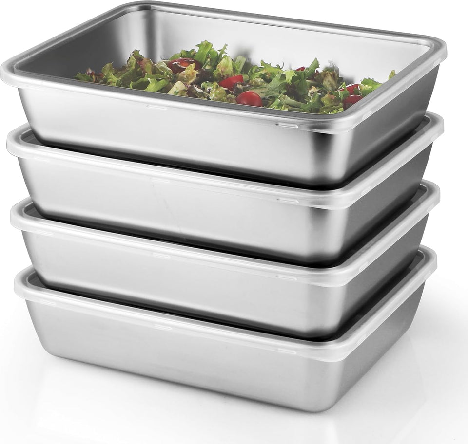 Stainless Steel Food Containers with Clear Lid