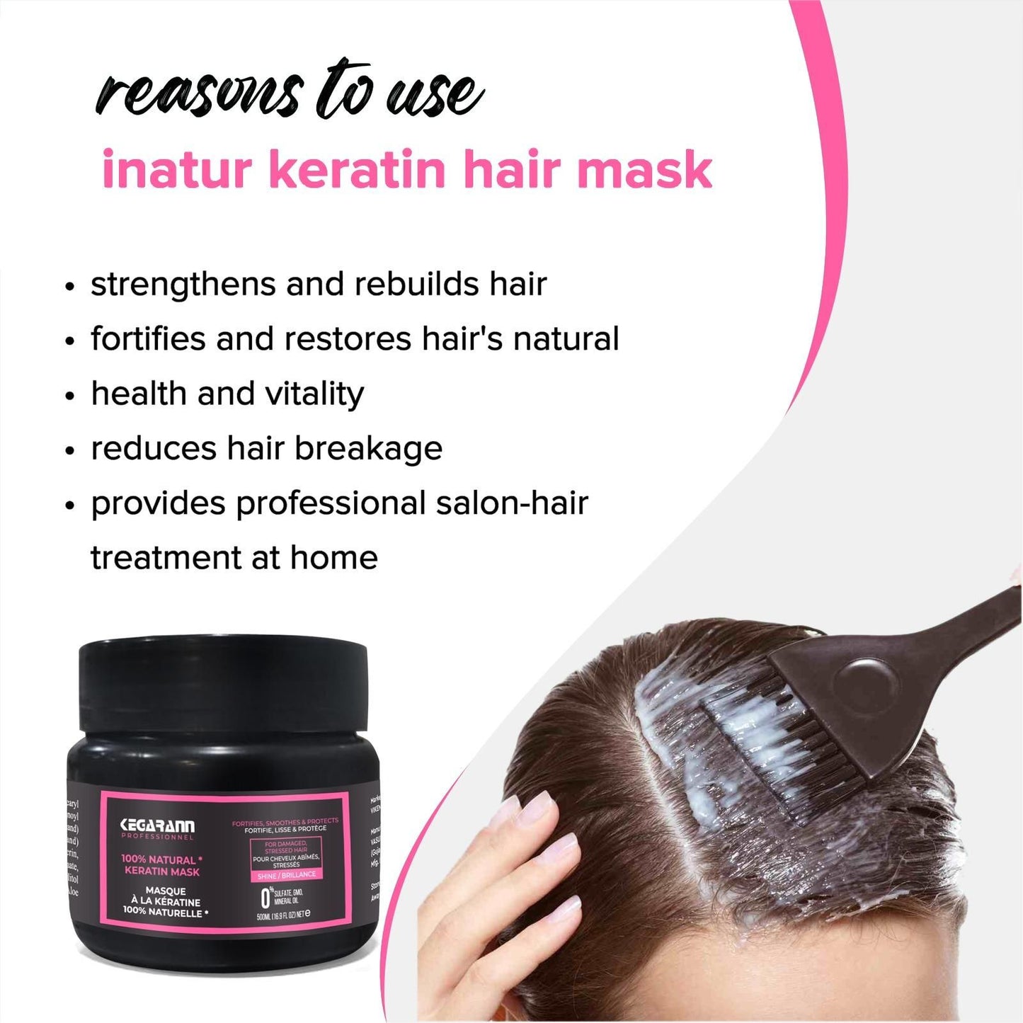 Hair Mask with Keratin for Damaged and Stressed Hair (Pack of 2)