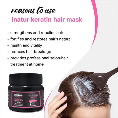 Hair Mask with Keratin for Damaged and Stressed Hair (Pack of 2)