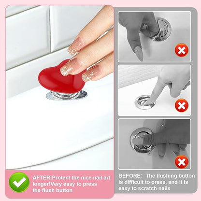 Heart Shaped Toilet Press Button (Pack of 4)