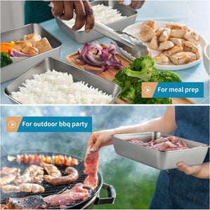 Stainless Steel Food Containers with Clear Lid