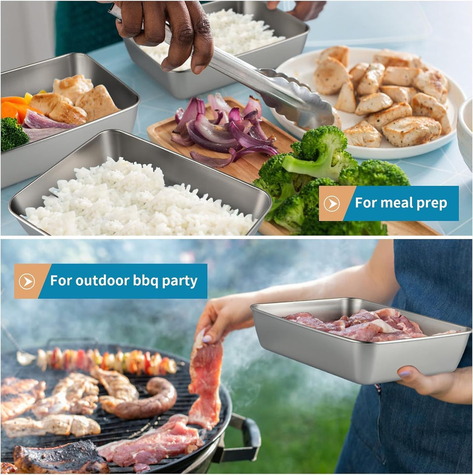 Stainless Steel Food Containers with Clear Lid