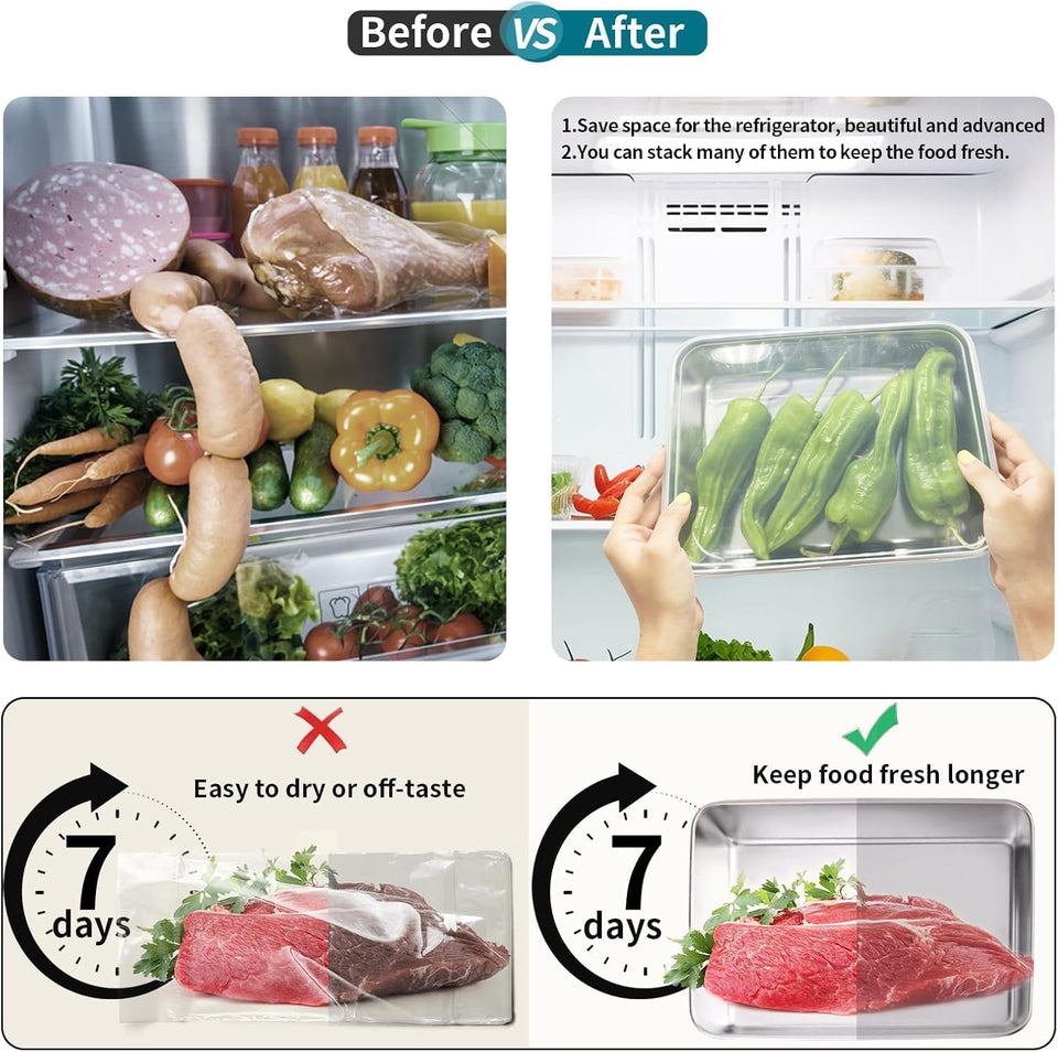 Stainless Steel Food Containers with Clear Lid