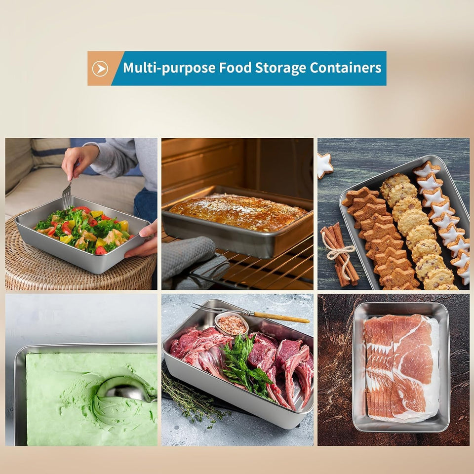 Stainless Steel Food Containers with Clear Lid